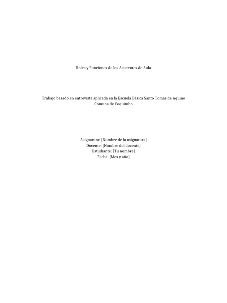 Roles Clave de Asistentes de Aula | PDF | Maestros | Salón de clases