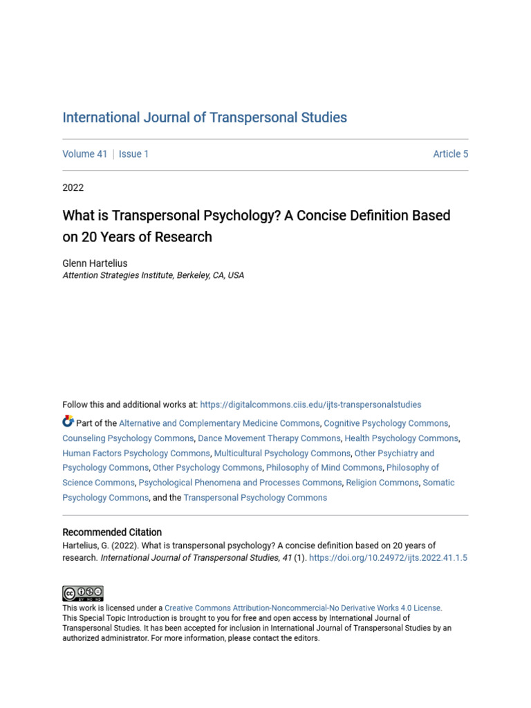 What Is Transpersonal Psychology - A Concise Definition Based On 2 ...