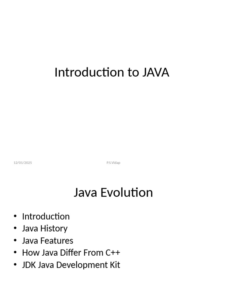 Introduction To JAVA - pRAXVGBNCFGHBFGHC - OOPGCL | PDF | Java ...