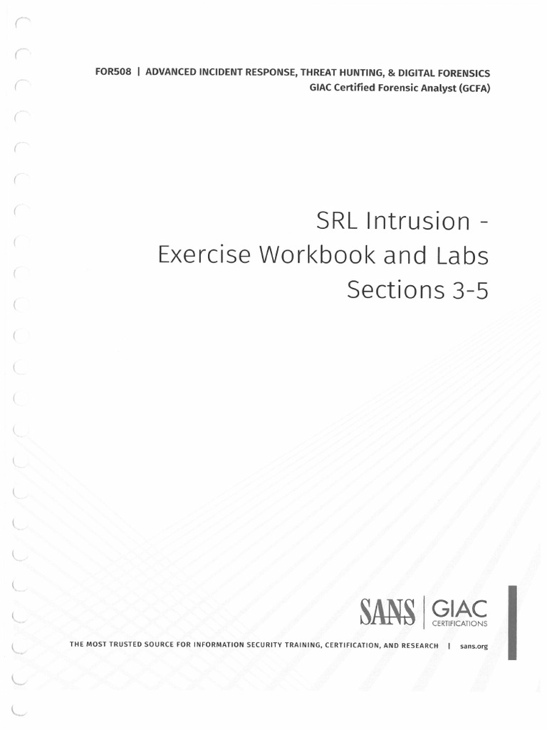 GCFA-Workbook and Labs Section 3-5 | PDF