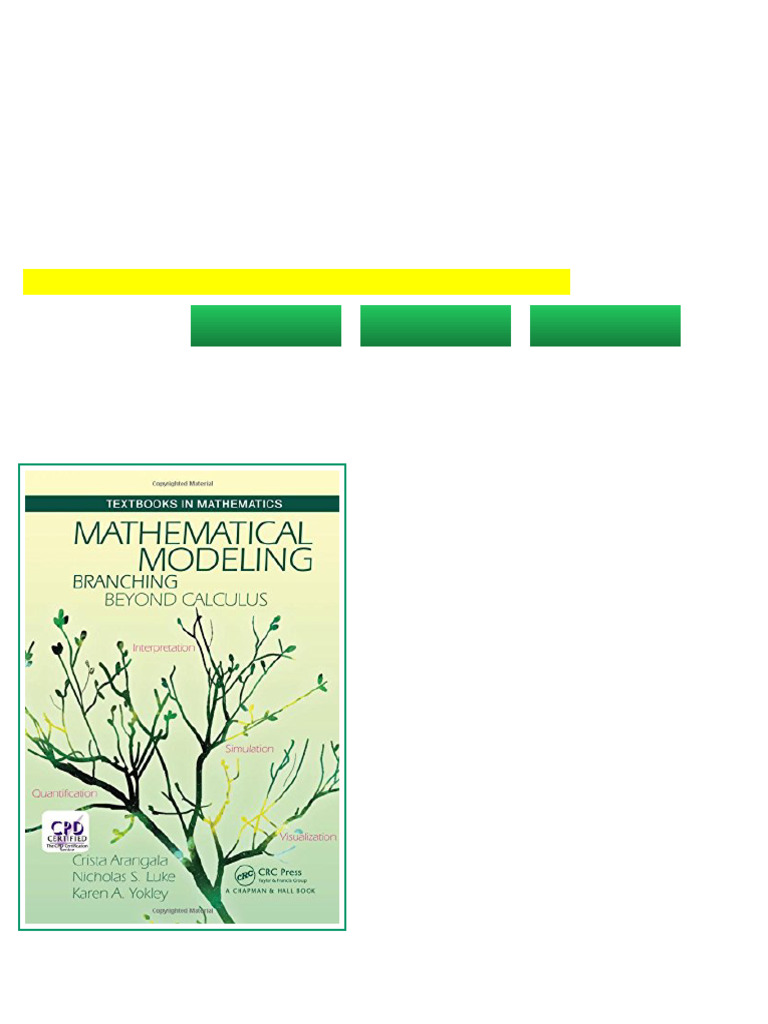 (Ebook) Mathematical Modeling : Branching Beyond Calculus by Crista ...