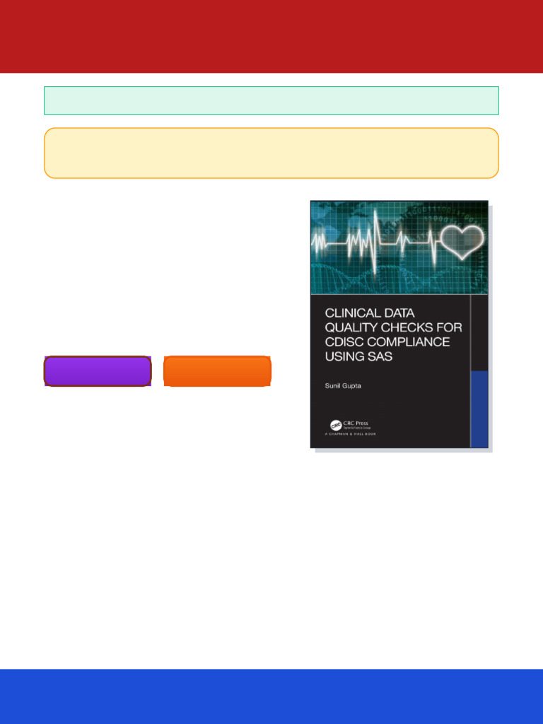 Clinical Data Quality Checks For CDISC Compliance Using SAS 1st Edition ...