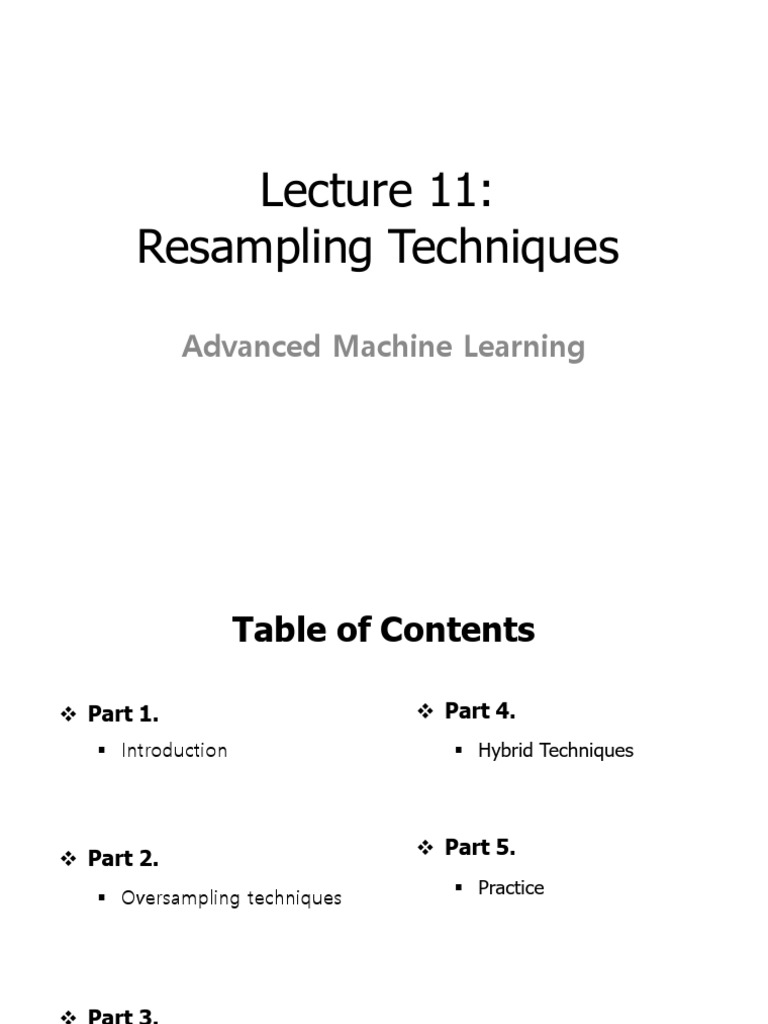 Resampling Techniques for Class Imbalance | PDF