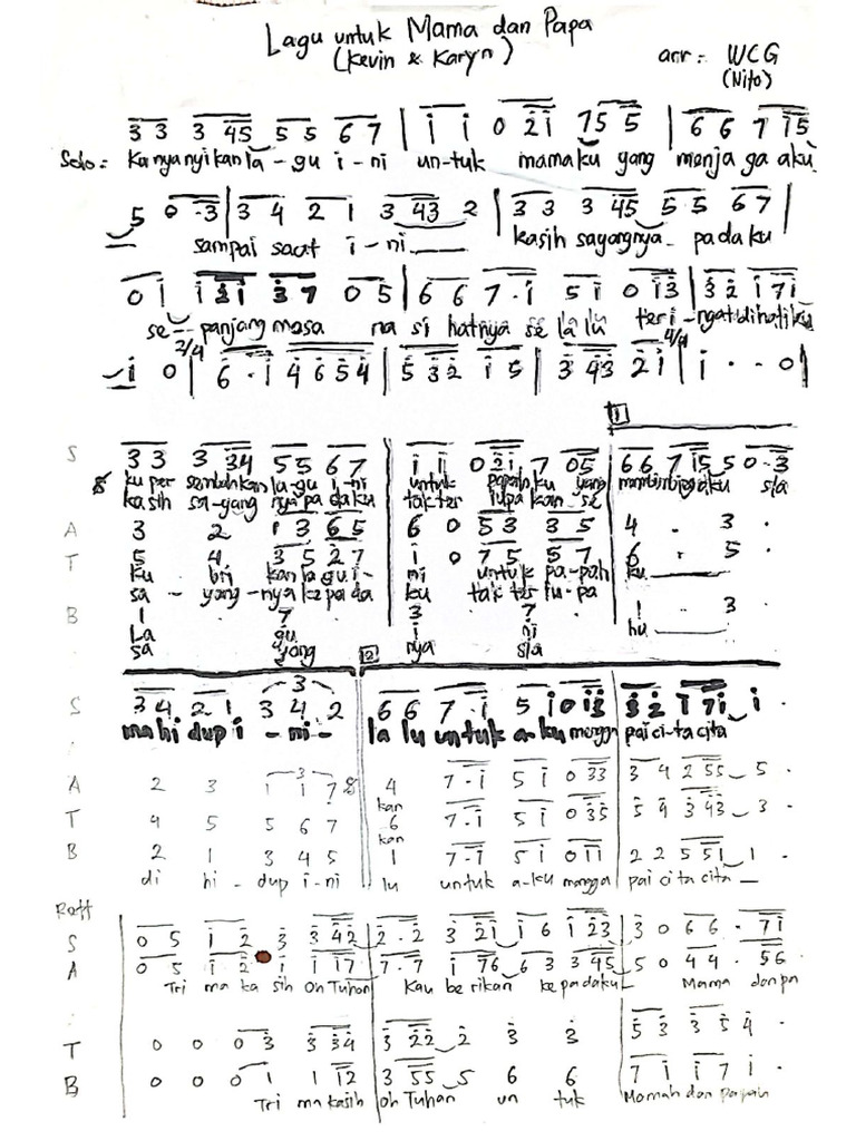 Lagu Untuk Mama Dan Papa Pdf