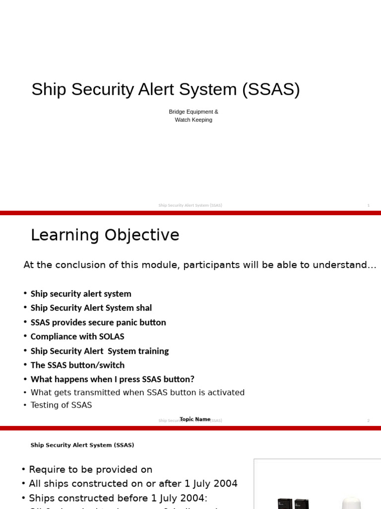 Ship Security Alert System Overview | PDF | Ships | Water Transport