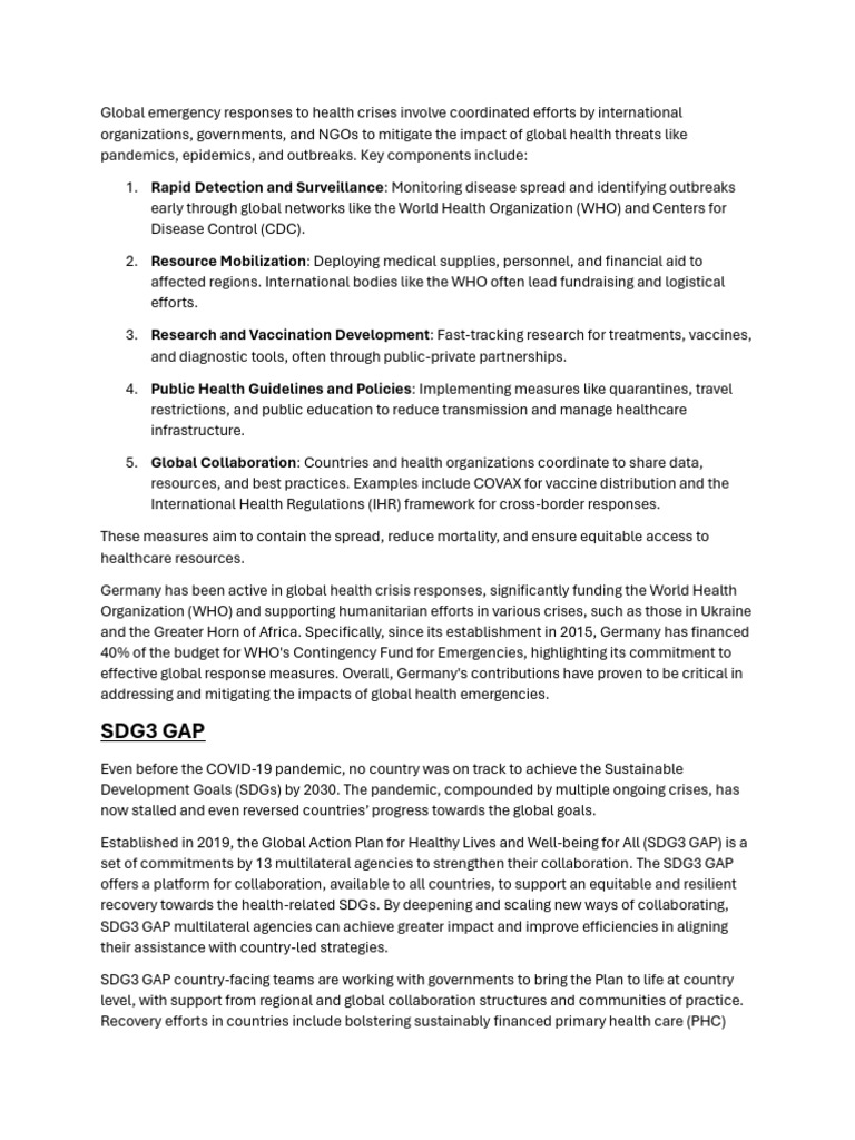 Global Health Crisis Response Strategies | PDF | World Health ...