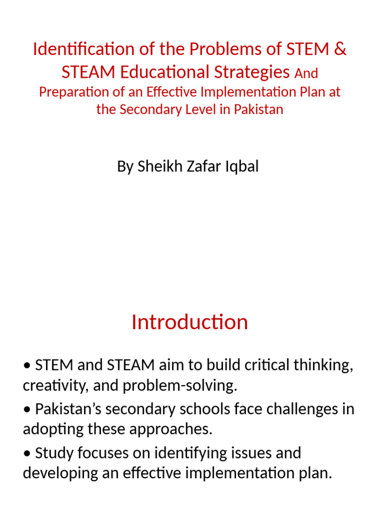 STEM & STEAM Challenges in Pakistan Education | PDF | Science ...
