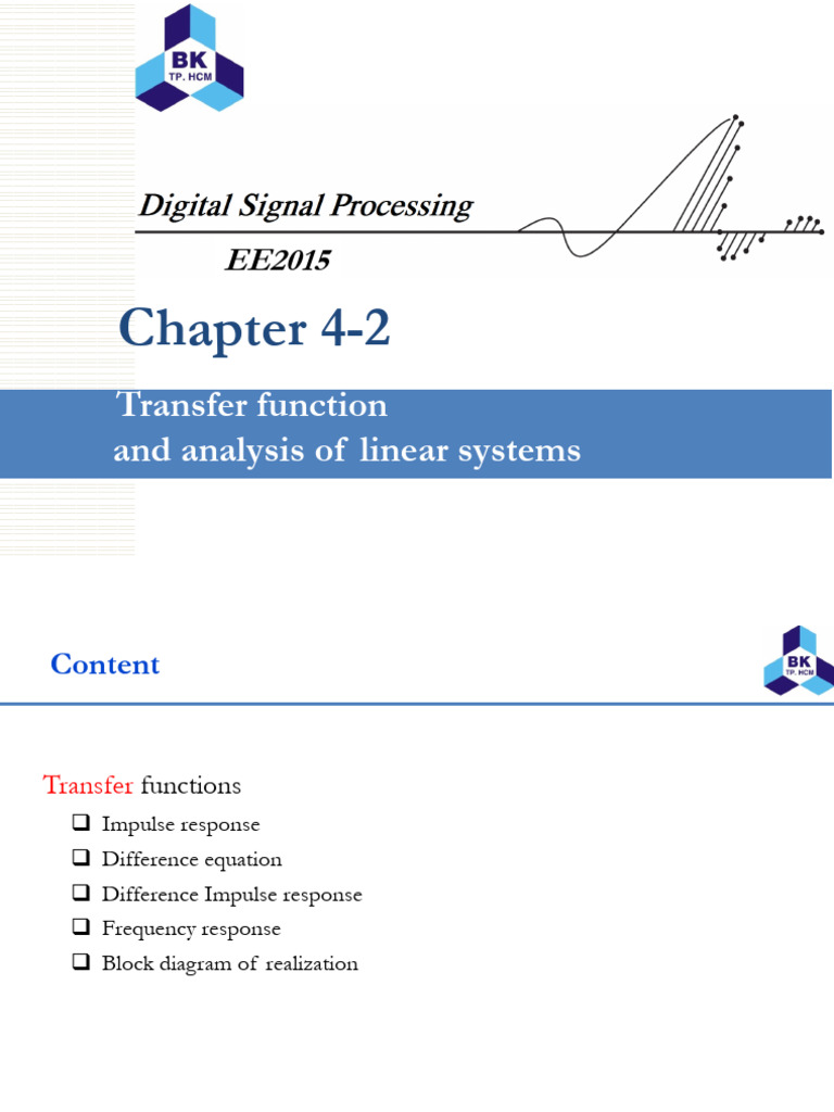 Transfer Functions in Digital Filters | PDF | Digital Signal Processing ...