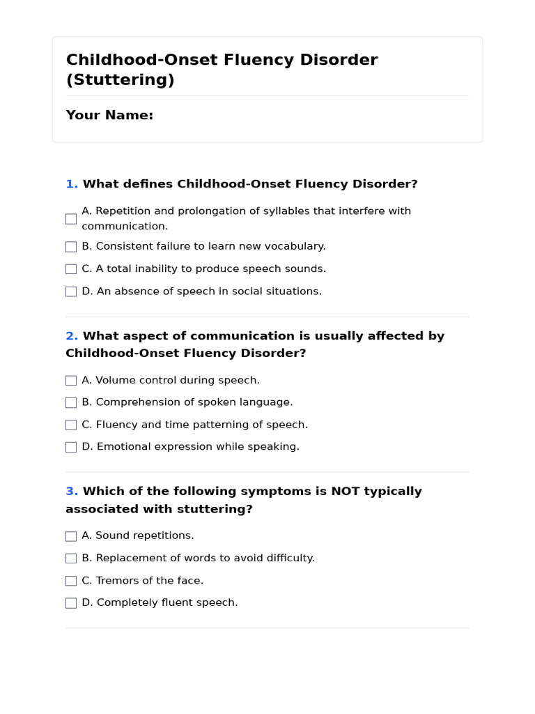Understanding Childhood-Onset Fluency Disorder | PDF | Stuttering | Fluency
