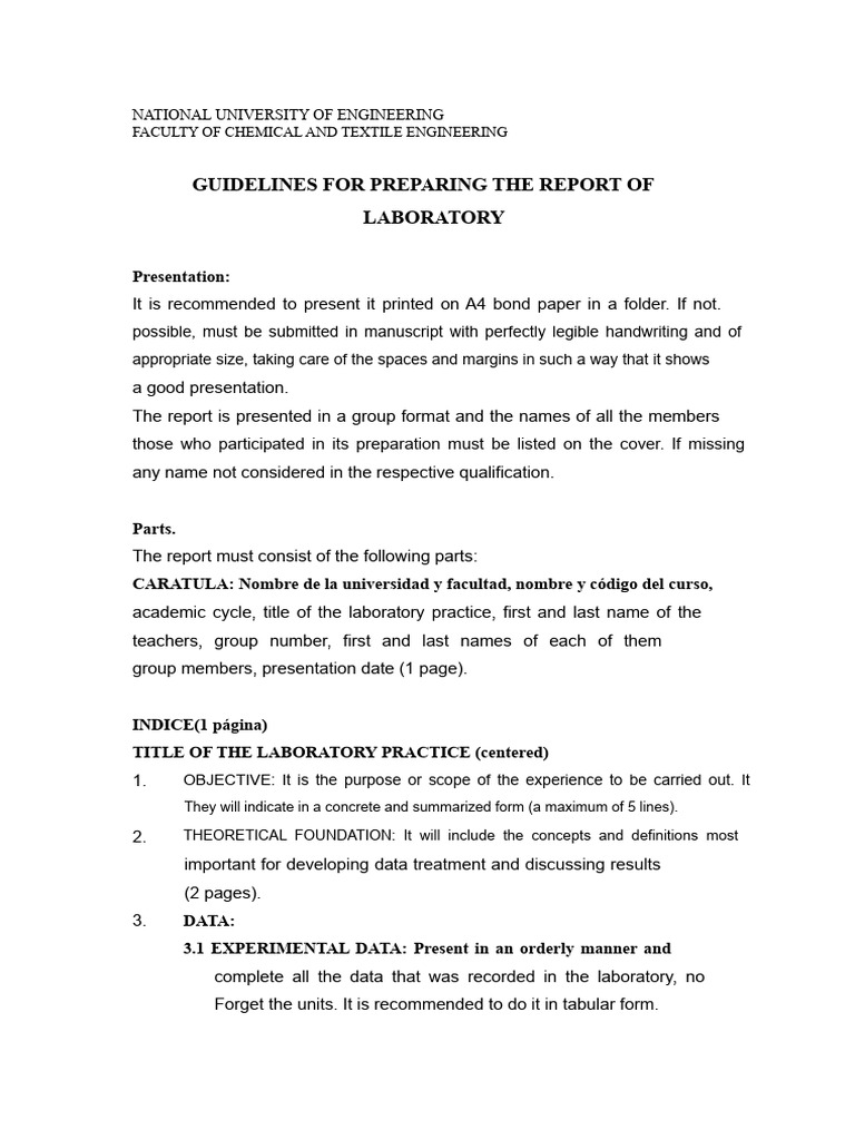 Laboratory Report Guidelines for Engineering | PDF | Data | Accuracy ...