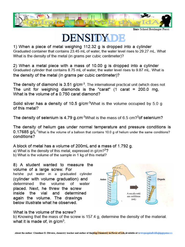 Activities About Density | PDF