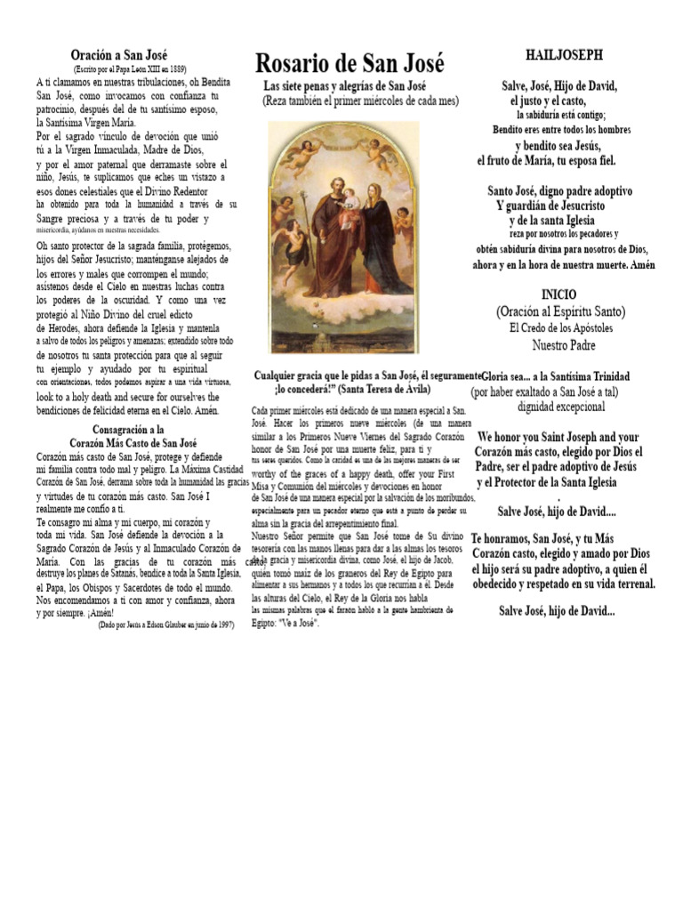 Oración y Devoción a San José | PDF | María, madre de Jesús | San José