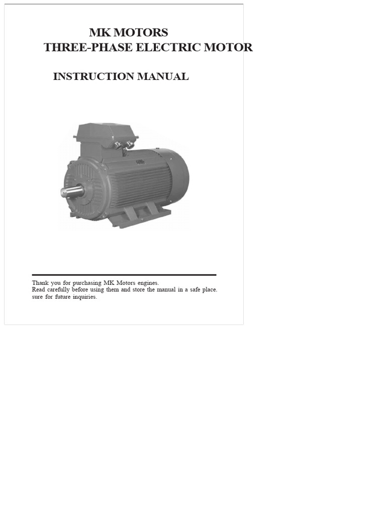 MANUAL and CONSTRUCTIVE SIZE MOTOR MK MOTORS | PDF | Electric Motor ...