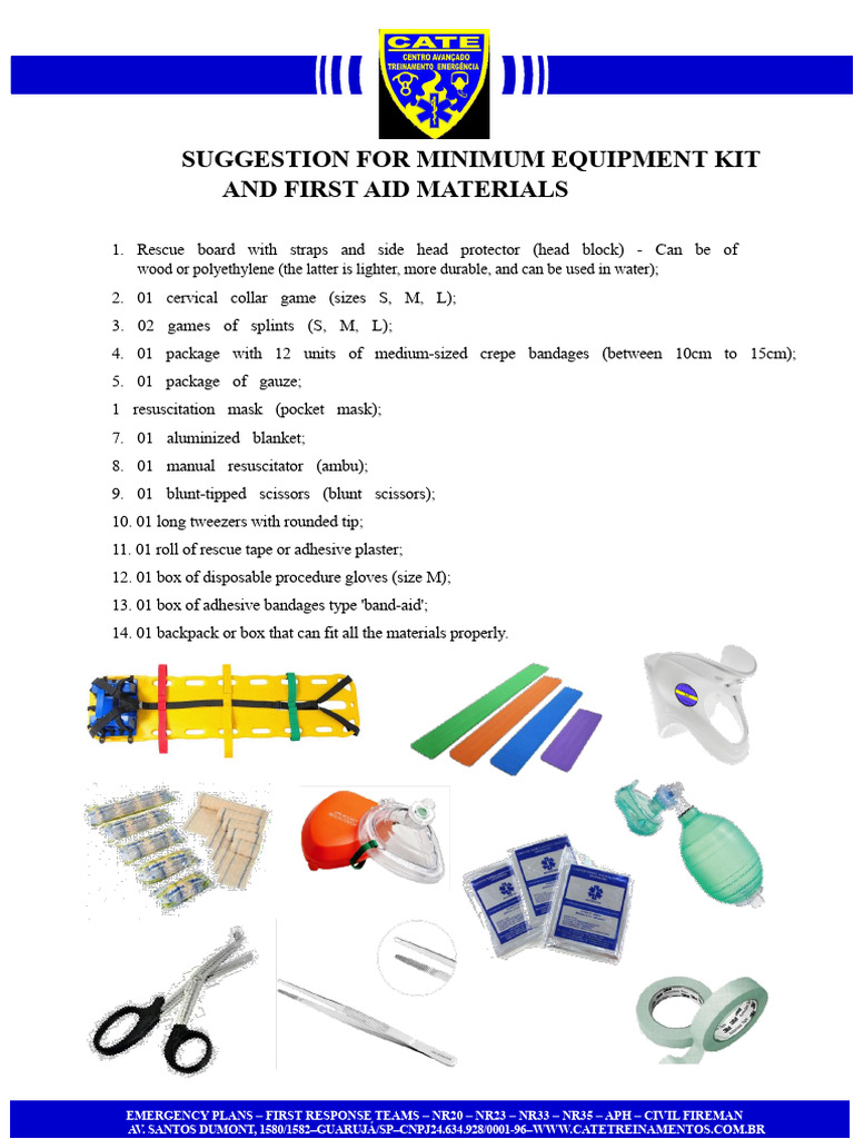 Essential First Aid Equipment Checklist | PDF