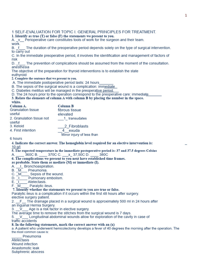 1 Clinical Surgical Self-Evaluation 5TH Year | PDF | Shock (Circulatory ...