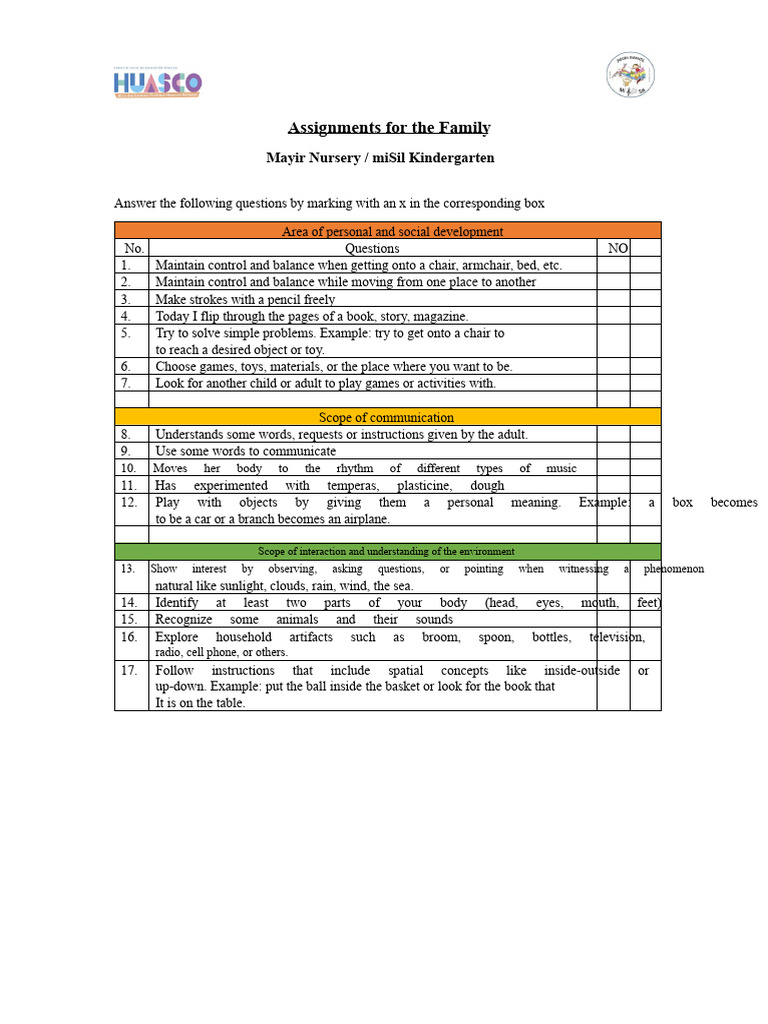 Family Assignments for Child Development | PDF