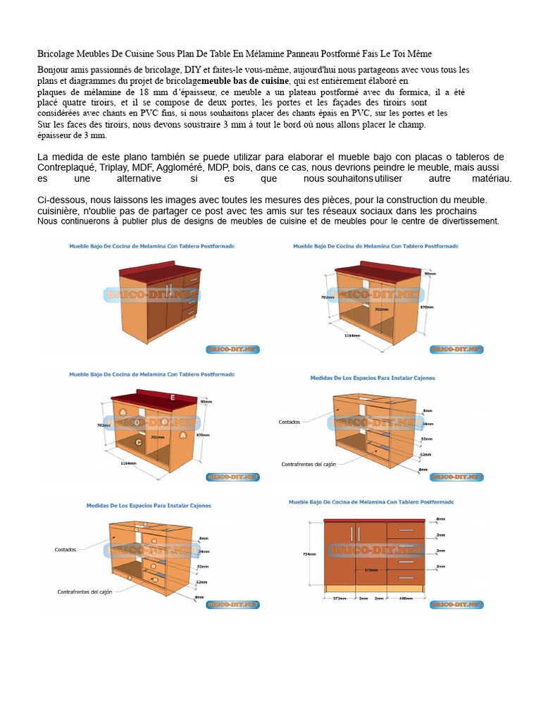 Plans de meubles de cuisine en MDF | PDF | Meubles | Contreplaqué