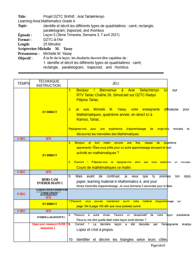 Types de quadrilatères en mathématiques | PDF | Triangle | Rectangle