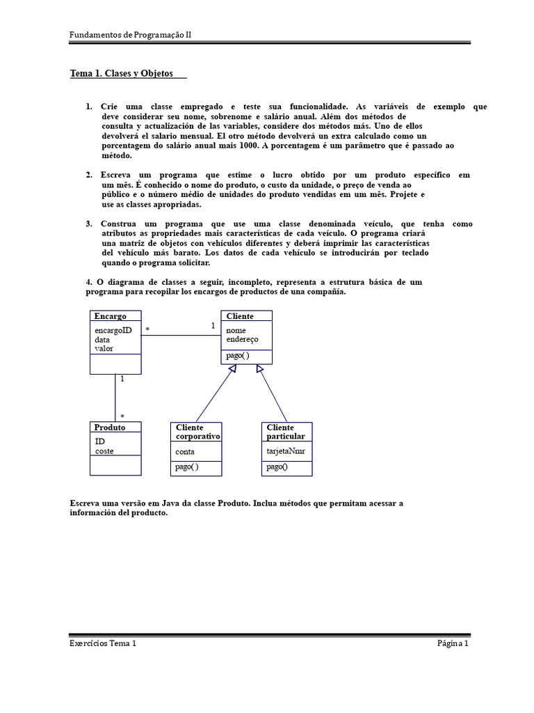 Fundamentos de Programação II: Classes e Objetos | PDF | Classe ...