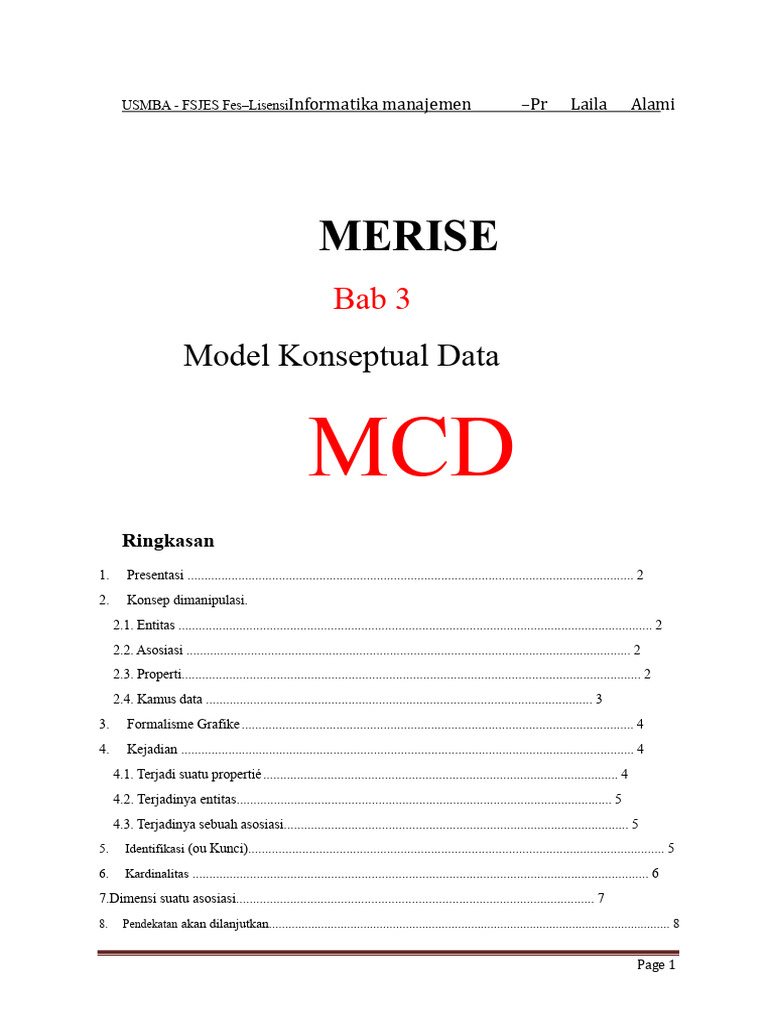 Model Konseptual Data (MCD) | PDF