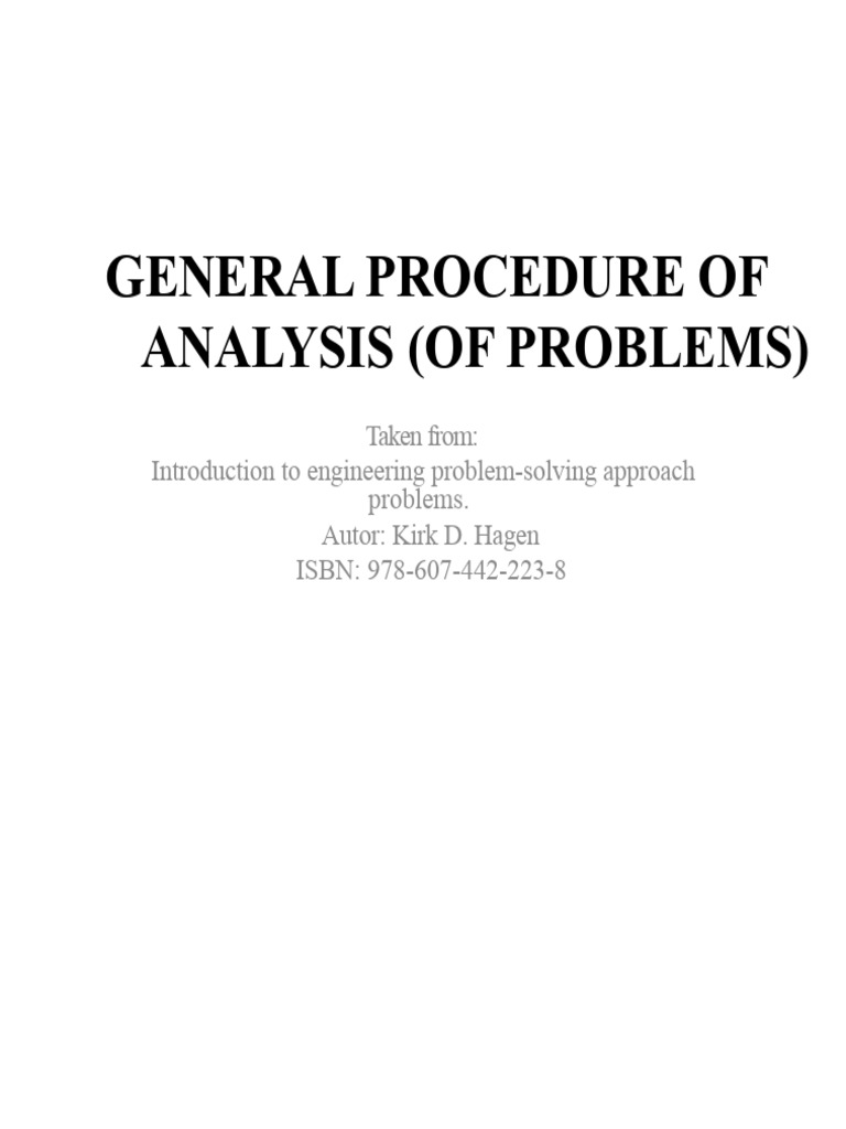 Engineering Problem Analysis Steps | PDF | Equations | System