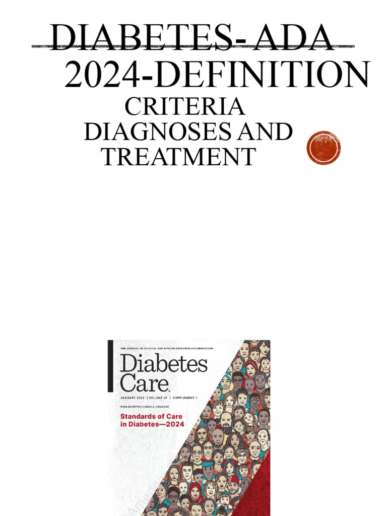 Diabetes - Ada 2024 - Definition, Diagnostic Criteria and | PDF ...