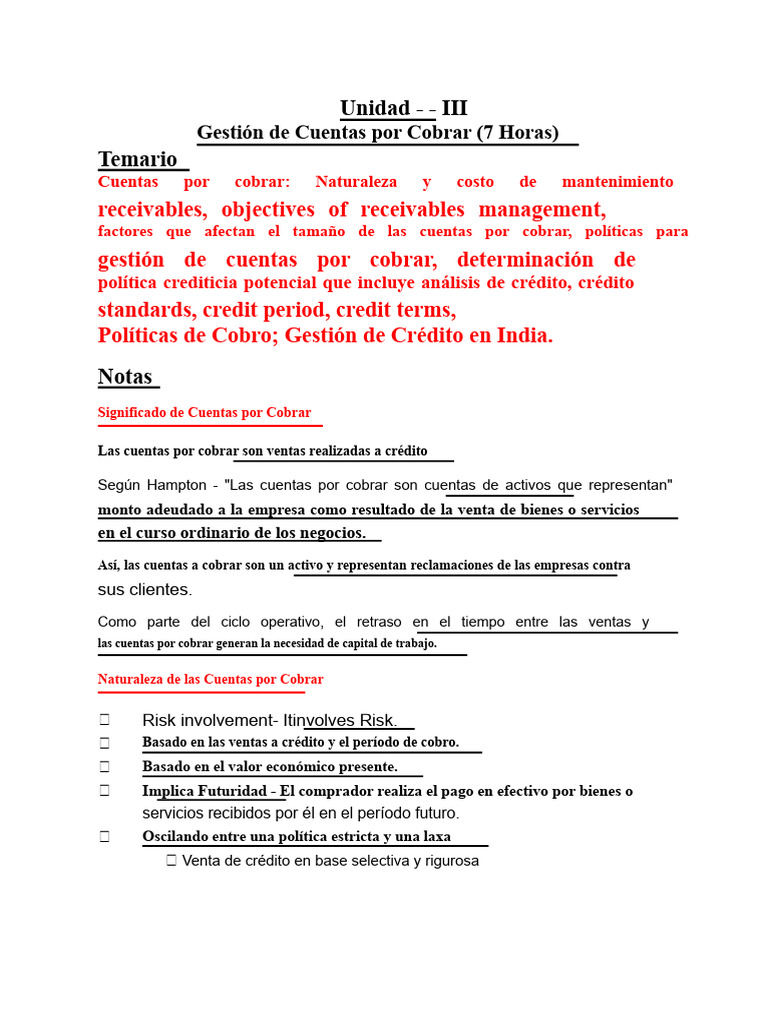Gestión Efectiva de Cuentas por Cobrar | PDF | Servicios financieros ...