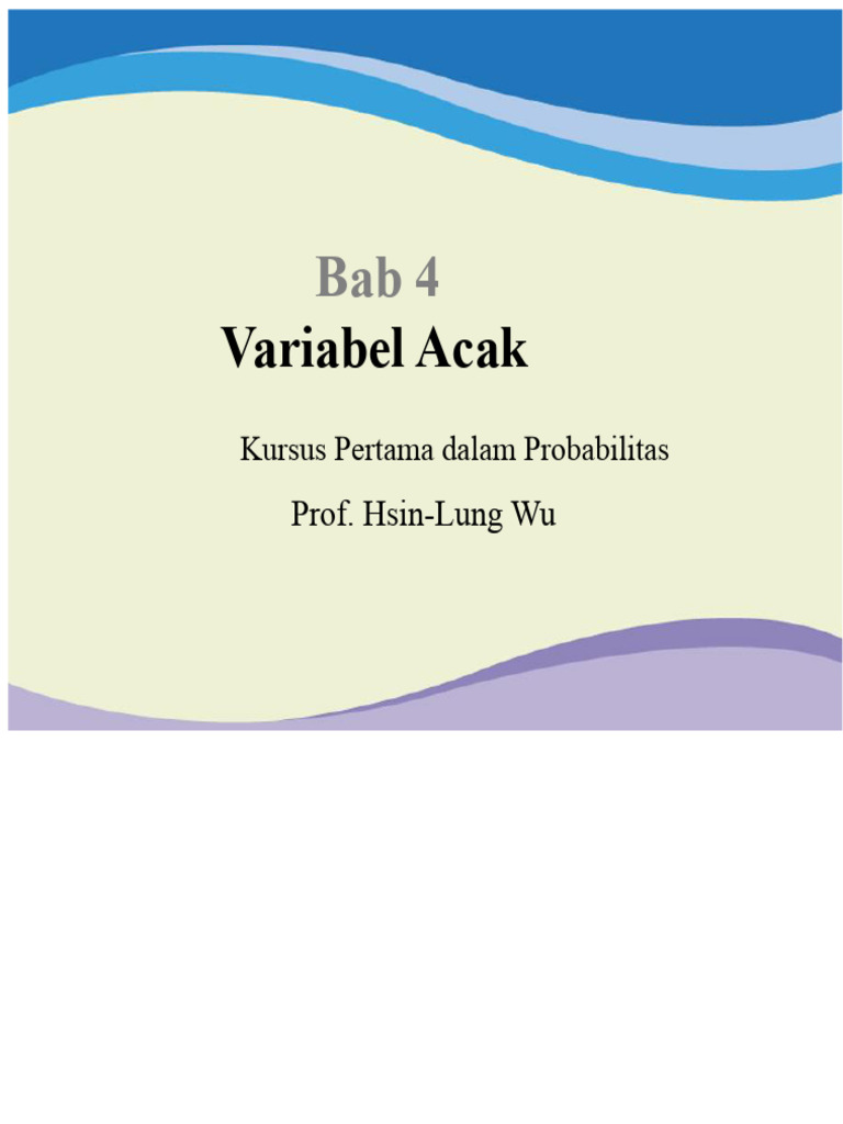 Variabel Acak dalam Probabilitas | PDF