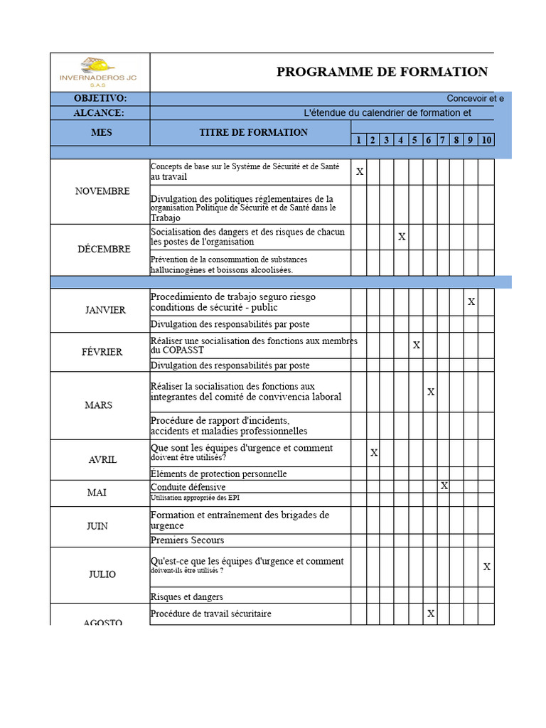 Programme de Formation SST Annuel | PDF | Sécurité