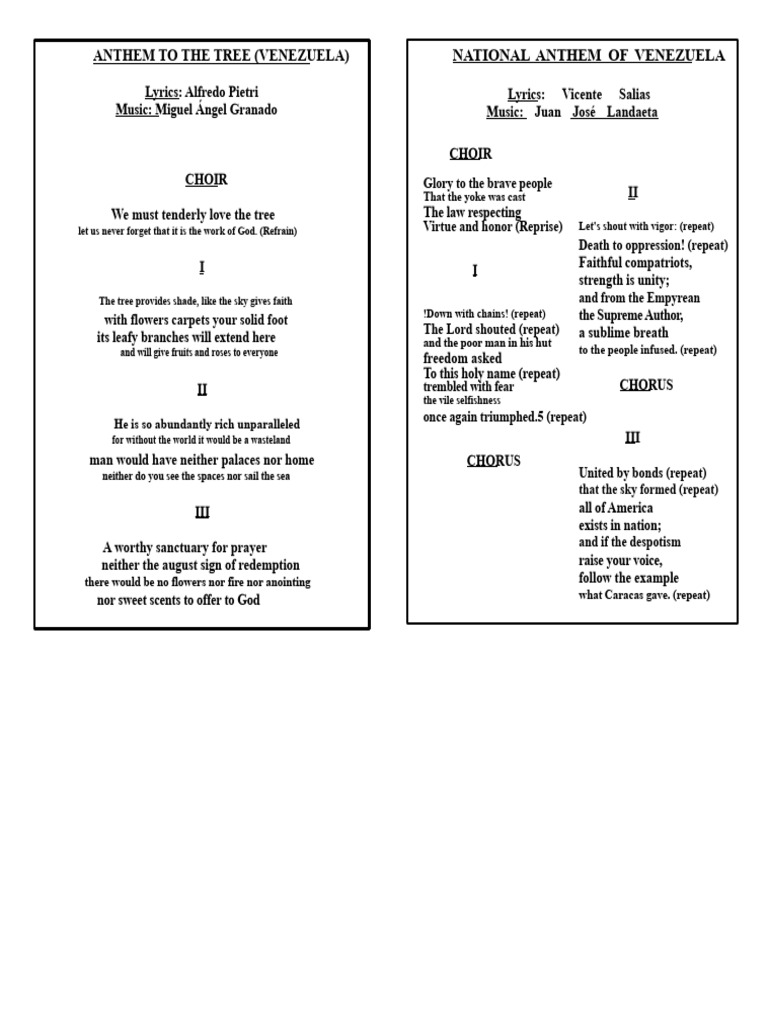 Diptych of National Anthems, Edo Port, Tree and Araure | PDF