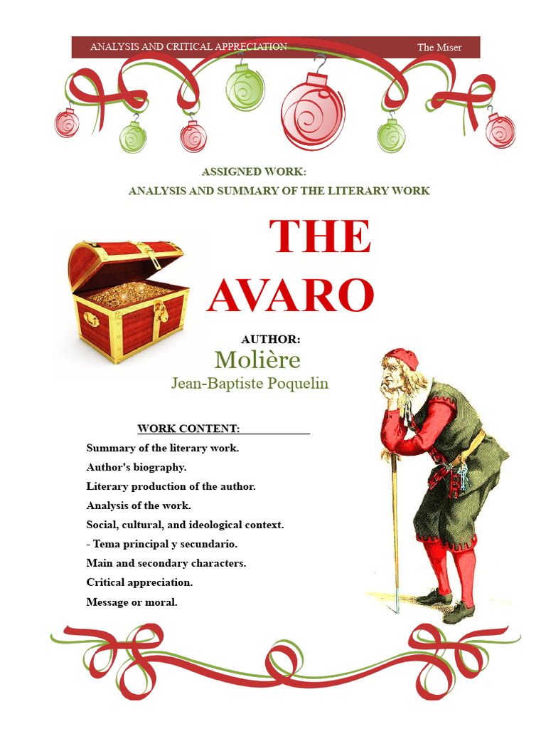 Analysis of The Work The Miser - Molière | PDF | Molière | Greed