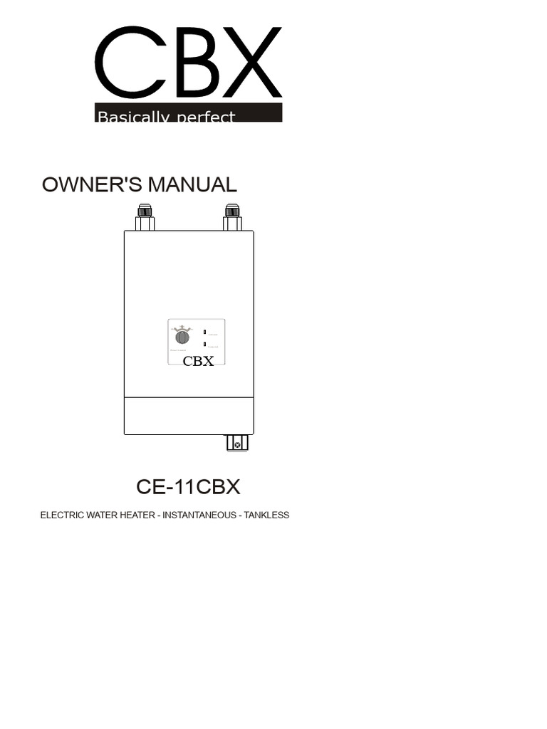 CBX Water Heater Manual | PDF | Water Heating | Amplifier