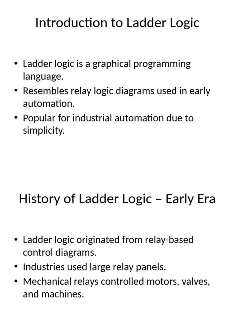 Evolution of Ladder Logic in Automation | PDF | Programmable Logic ...