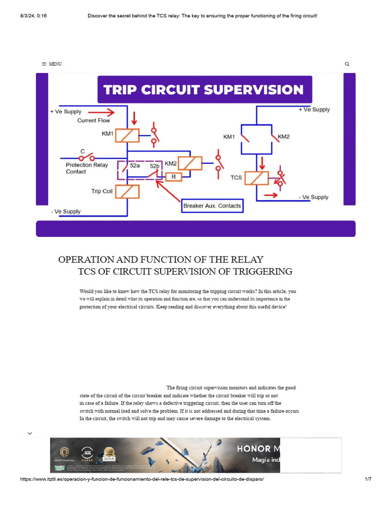 TCS Relay Function in Firing Circuits | PDF | Relay | Switch