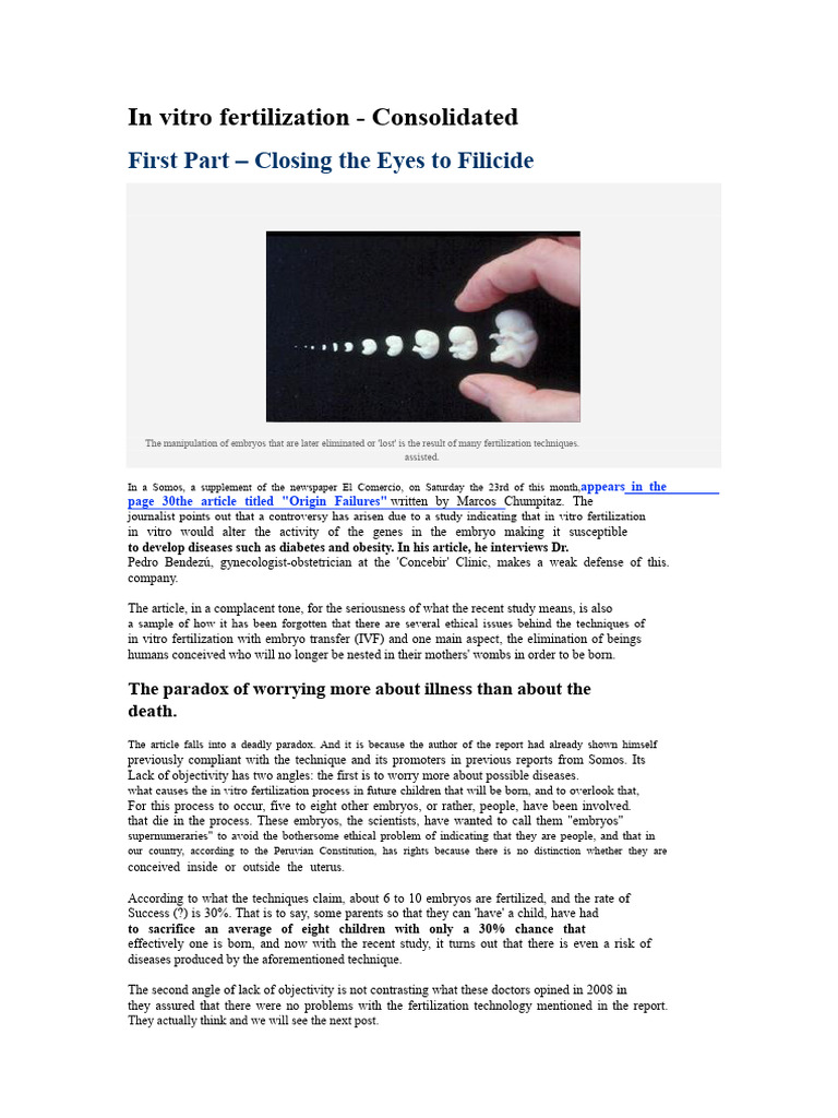 in Vitro Fertilization - Consolidated | PDF | In Vitro Fertilisation ...