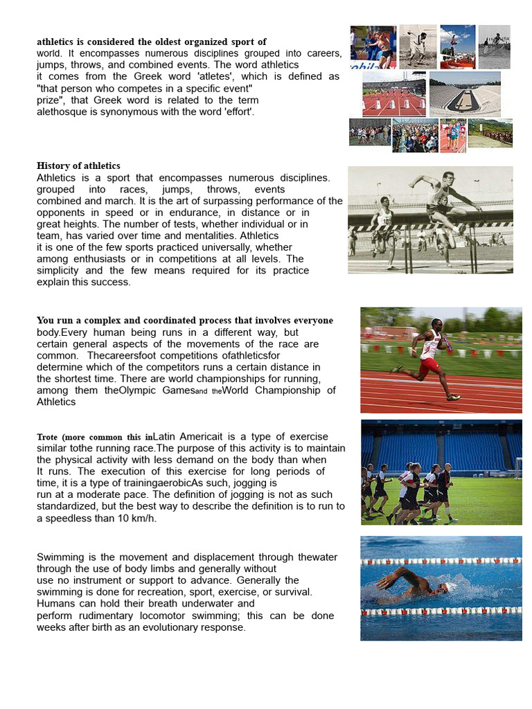 History and Events of Athletics | PDF | Track And Field | Athletic Sports