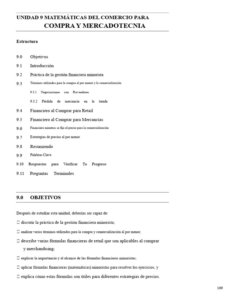 Unidad 9 | PDF | Al por menor | Margen bruto