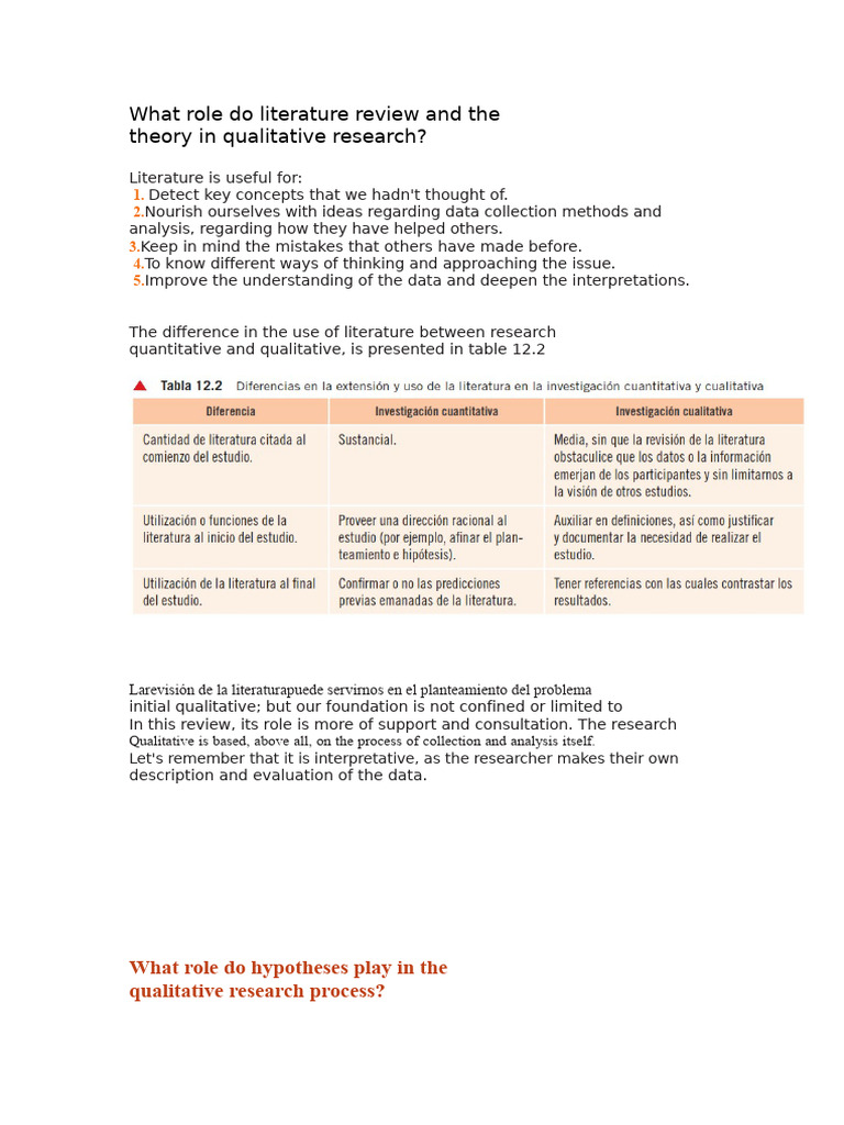 Role of Literature in Qualitative Research | PDF | Qualitative Research ...