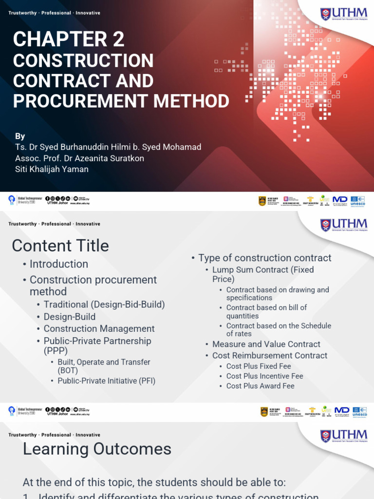 Construction Contracts & Procurement Methods | PDF | Public–Private ...