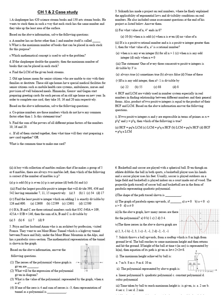 CH 1 and 2 Casestudy | PDF | Polynomial | Numbers