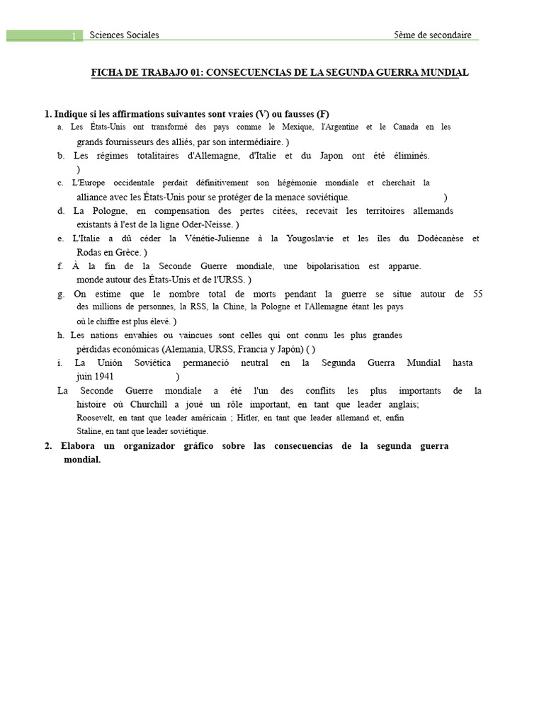 Conséquences de la Seconde Guerre mondiale | PDF