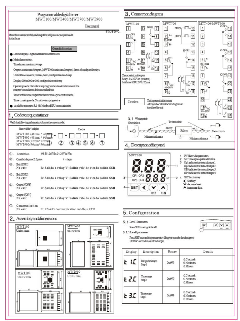 Digital Timer User Manual and Wiring Guide | PDF | Computer ...