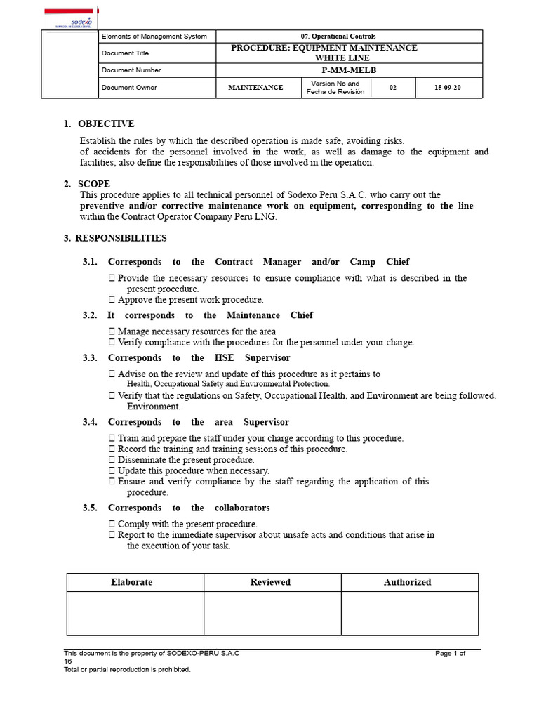 Equipment Maintenance Procedure Guide | PDF | Personal Protective ...