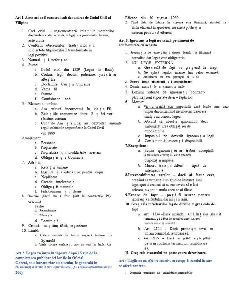 Note Despre Noul Cod Civil | PDF