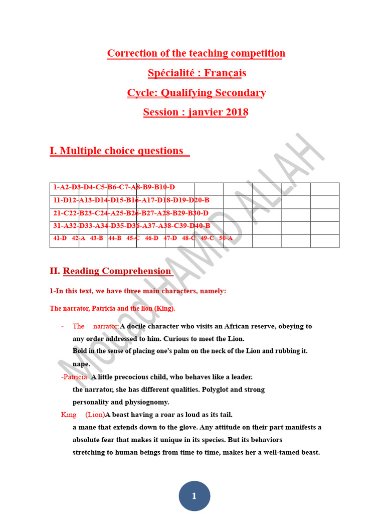 Correction Exam 2018 FR - Specialty - January PDF | PDF
