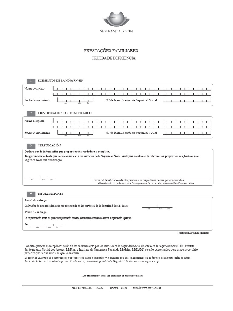 RP 5039 DGSS | PDF | Invalidez