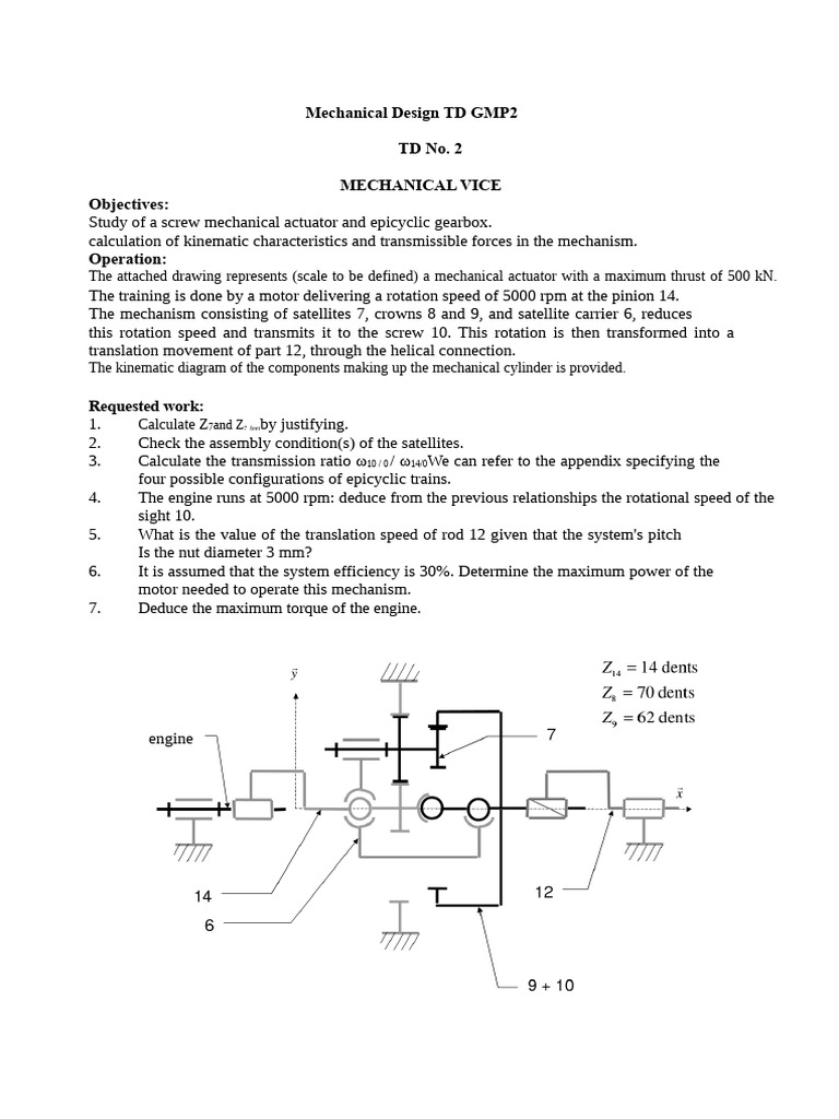 Mechanical Design TD | PDF | Mechanical Engineering | Machines