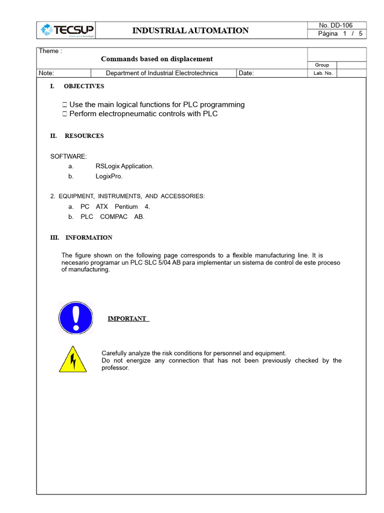 Lab 05 Controls With Compact With Photo Capture | PDF | Automation ...