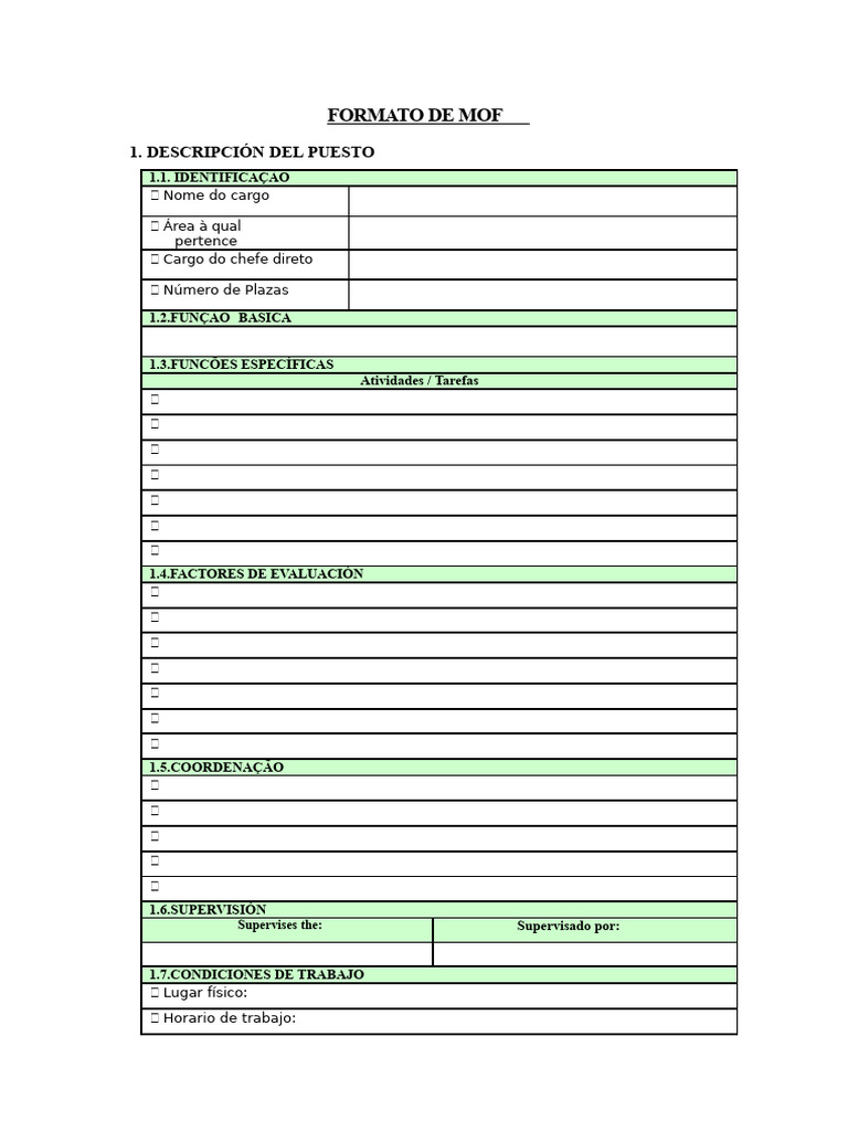 Formato Mof | PDF | Competência (Recursos Humanos) | Orçamento
