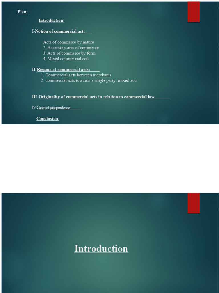 Understanding Commercial Acts and Law | PDF | Justice | Crime & Violence